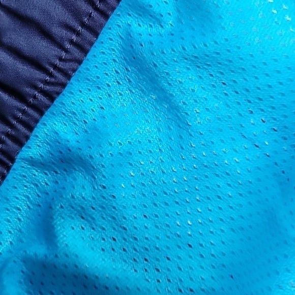 Nike Blue Geometrical Men Swim Trunks Sporty Lined Side Pockets Strings Vintage - Picture 13 of 16